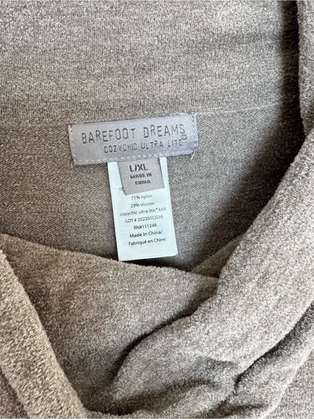 Barefoot Dreams Cozychic Ultra Lite Weekend Poncho Cowl Neck Sweater Womens L/XL - Picture 3 of 11